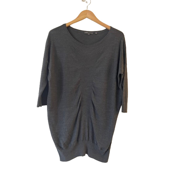 VINCE Cashmere Merino Wool Ruched Front Sweater - Picture 1 of 9